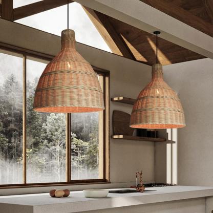 New Large Wabi-sabi Style Rattan Pendant Light-labpiecesign