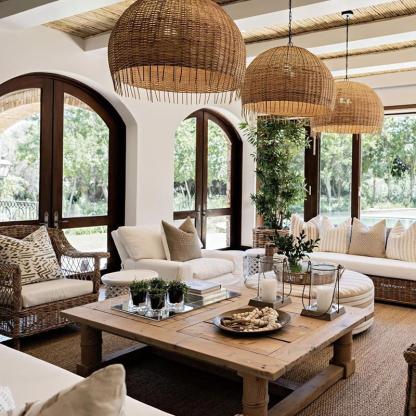 Southeast Asian Rattan Art Restaurant Hotel Pendant Light-labpiecesign