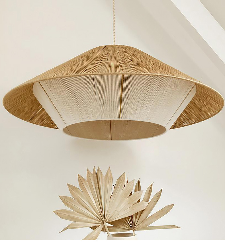 Boho style creative woven hemp rope lamps for living room-labpiecesign
