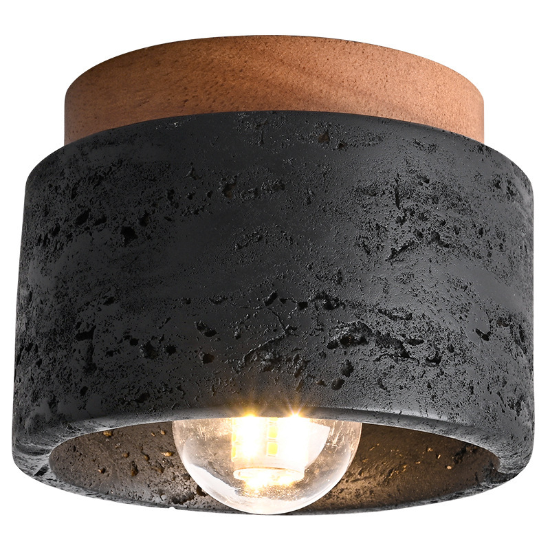 Black hole stone ceiling light wabi-sabi ceiling lamp for balcony aisle 