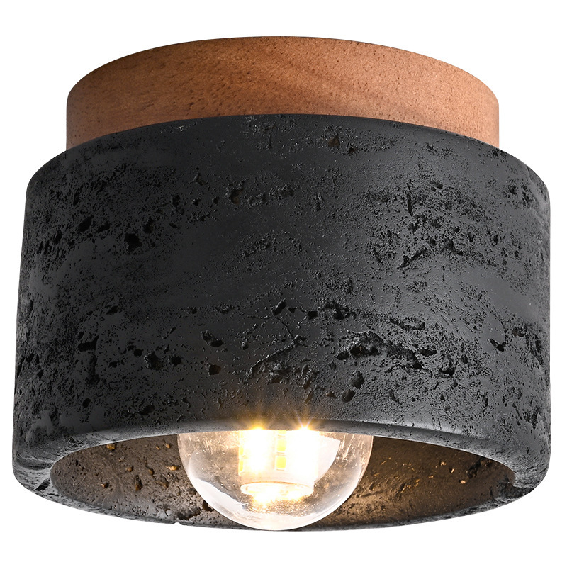 Black hole stone ceiling light wabi-sabi ceiling lamp for balcony aisle -labpiecesign