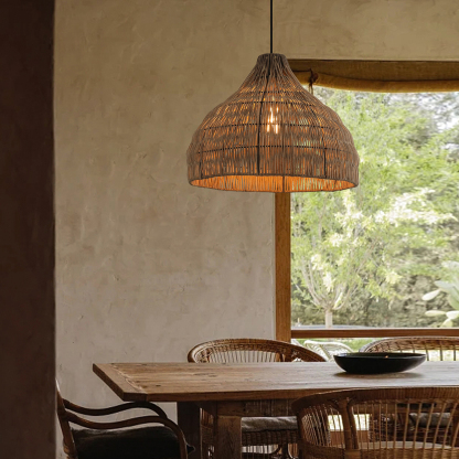 Boho Style Rattan pendant light for restaurant-labpiecesign