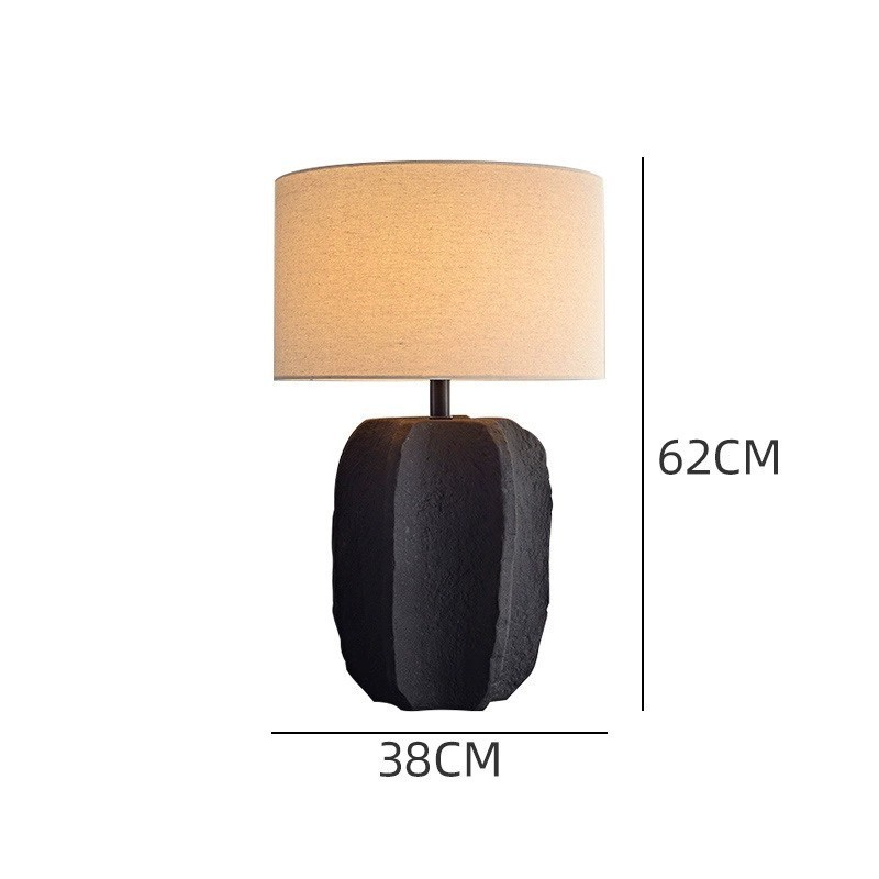 wabi-sabi style table lamp ceramic retro black table lamp-labpiecesign