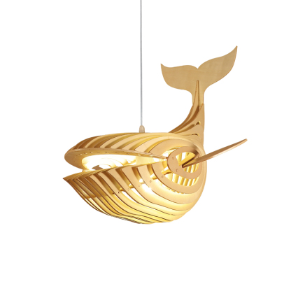 Solid Wood Whale Fish Lamp Shade-labpiecesign