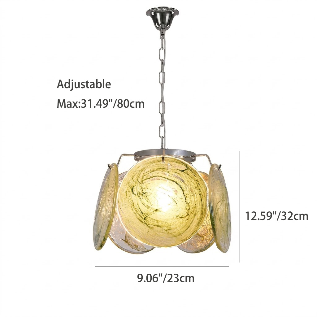 Modern Art Glass Disc Pendant Light for Bedroom Hallway Entryway