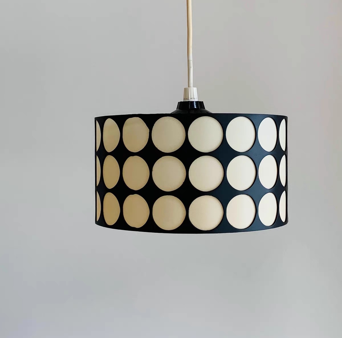 Vintage Paris Home decor Classic Black and White Polka Dots Pendant Lamp