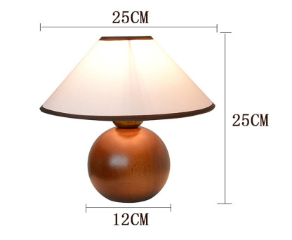 Japanese retro table lamp bedroom lamp bedside solid wood small table lamp-labpiecesign