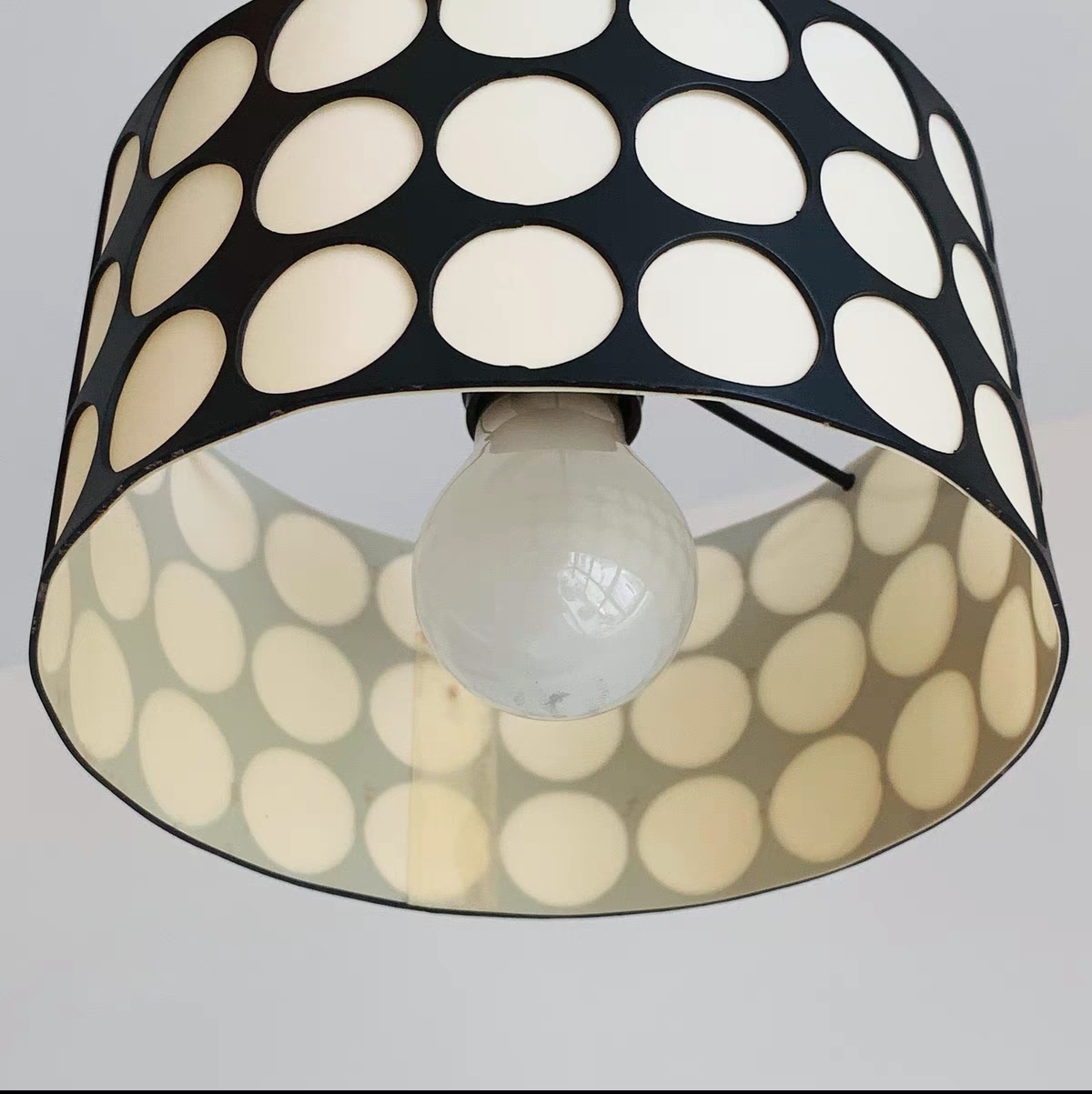 Vintage Paris Home decor Classic Black and White Polka Dots Pendant Lamp