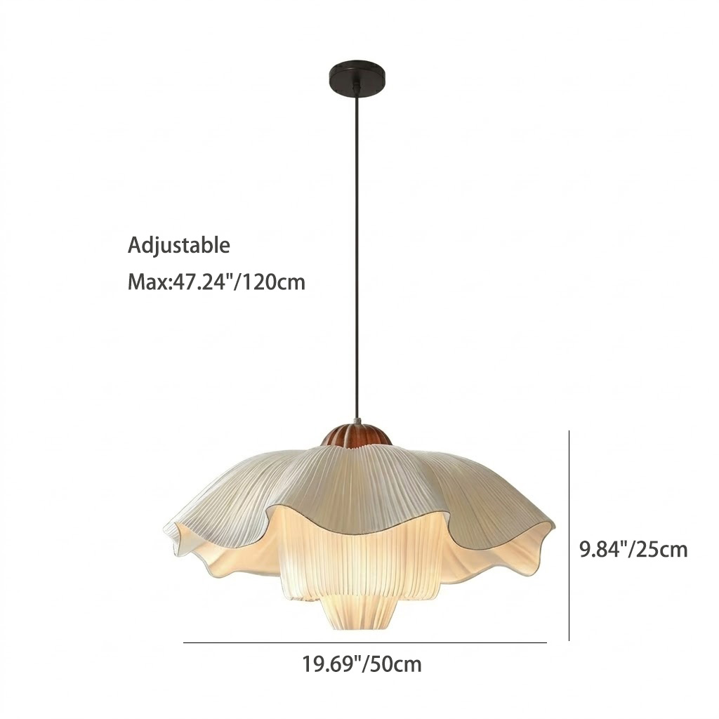Wabi-Sabi Style Flower Fabric Pendant Light for Dining Room