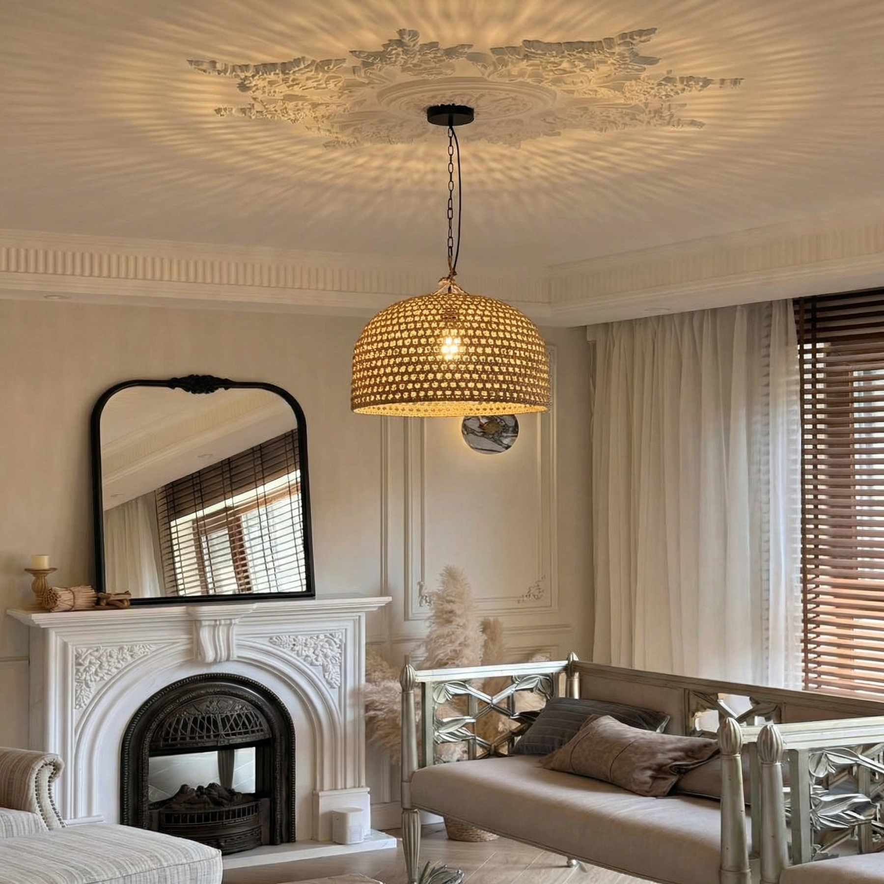 Japanese Wabi-sabi Restaurant Rope Pendant Light