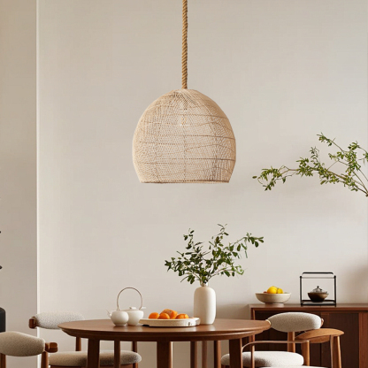 Handmade Rattan Lamp BELL Wicker Lamp Boho Style Lampshade Pendant Lamp