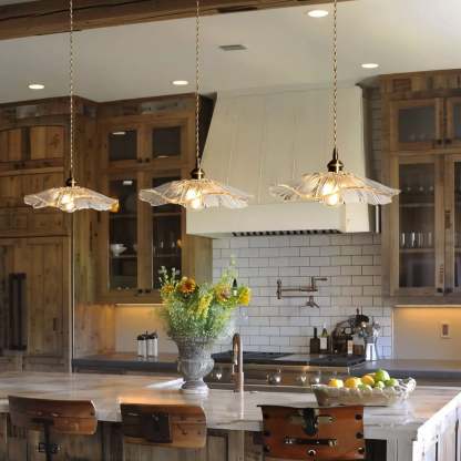 Callista Retro Lotus Creative Glass Pendant Light