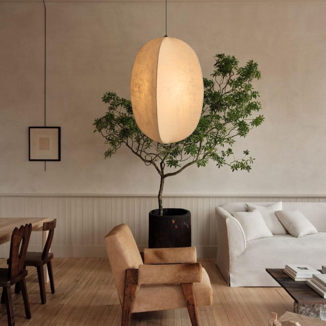 Japanese Style Wabi-sabi Style Pendant Light Fabric Pendant Lamp