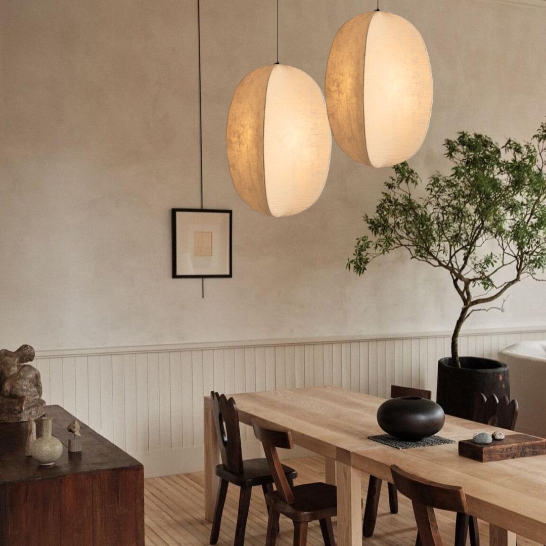 Japanese Style Wabi-sabi Style Pendant Light Fabric Pendant Lamp