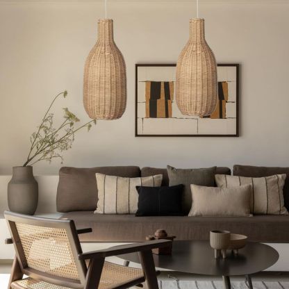 Warm Light Wicker Pendant Lamp,Kitchen Island Lamp,Housewarming Gift-labpiecesign