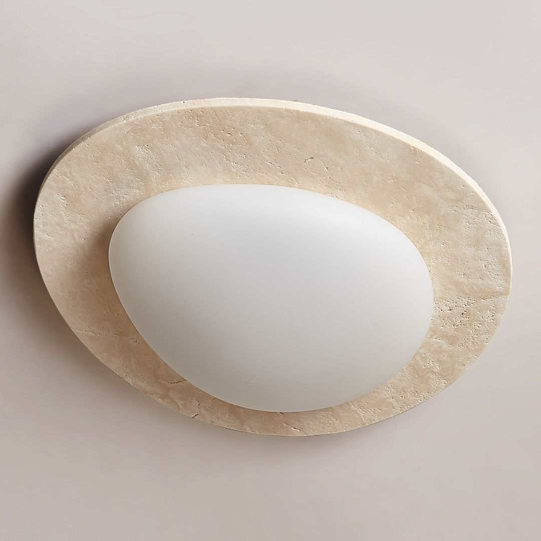 Wabi-sabi style yellow travertine retro master bedroom LED ceiling lamp-labpiecesign