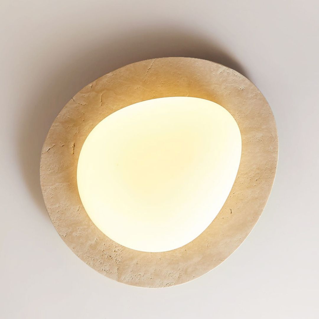 Wabi-sabi style yellow travertine retro master bedroom LED ceiling lamp-labpiecesign