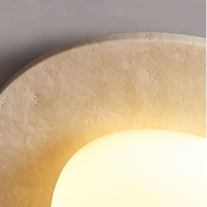 Wabi-sabi style yellow travertine retro master bedroom LED ceiling lamp-labpiecesign