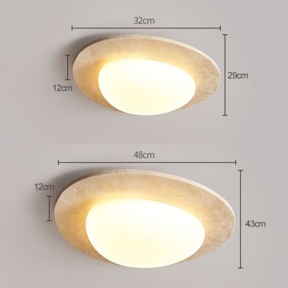 Wabi-sabi style yellow travertine retro master bedroom LED ceiling lamp-labpiecesign
