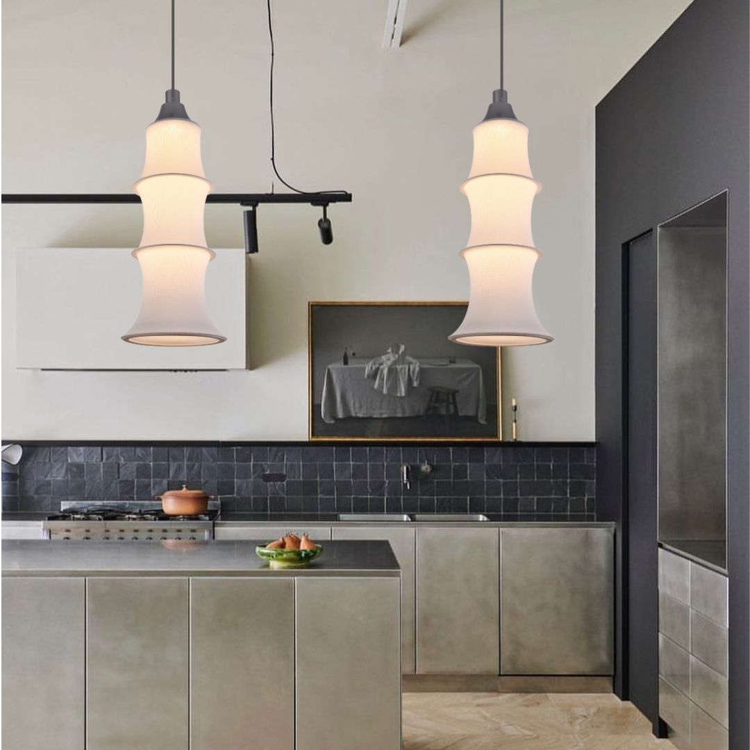 Simple Bamboo Second-hand Fabric Gradient Color Chandelier-labpiecesign