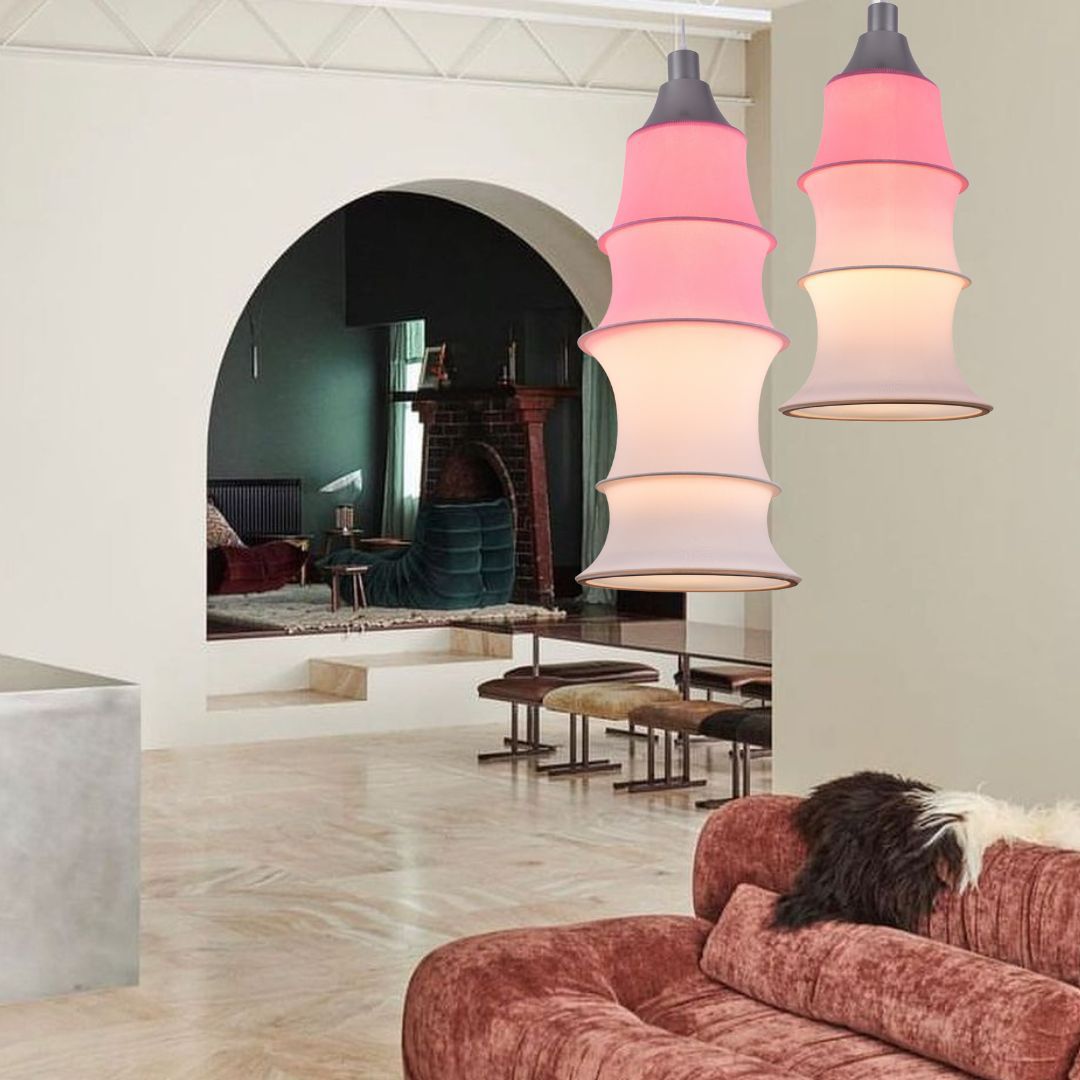 Simple Bamboo Second-hand Fabric Gradient Color Chandelier-labpiecesign