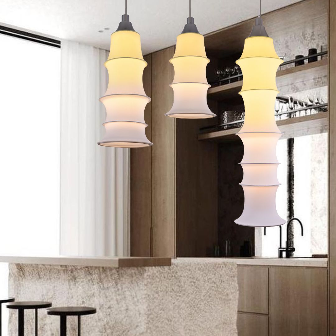 Simple Bamboo Second-hand Fabric Gradient Color Chandelier-labpiecesign