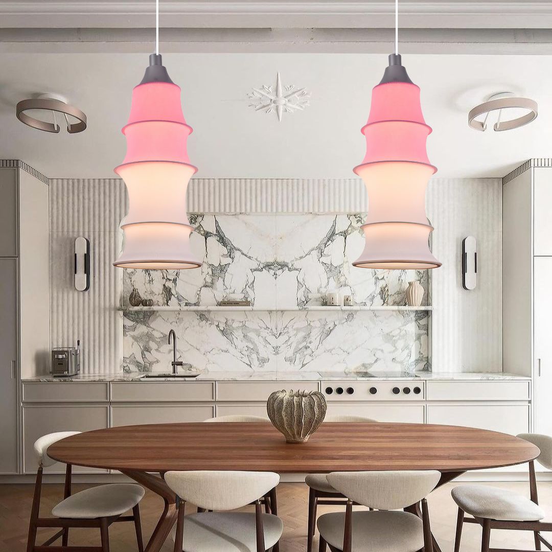 Simple Bamboo Second-hand Fabric Gradient Color Chandelier-labpiecesign