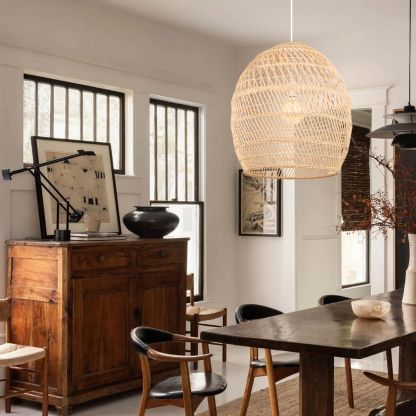 Boho style island rattan lamp decorative pendant light-labpiecesign