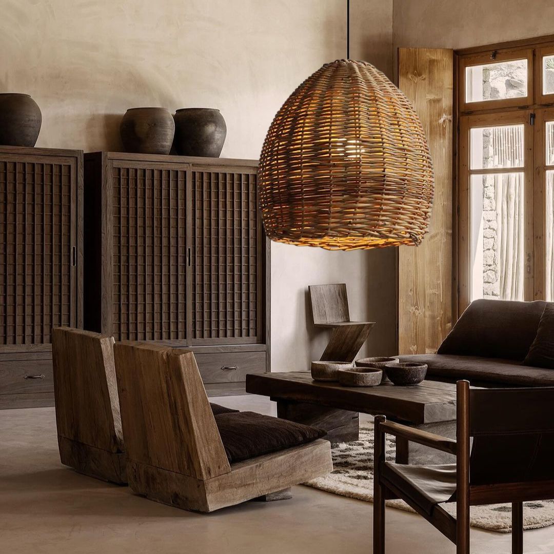 Wabi-sabi Pendant Light | Japanese Rattan Pendant Lamp - Labpiecesign ...