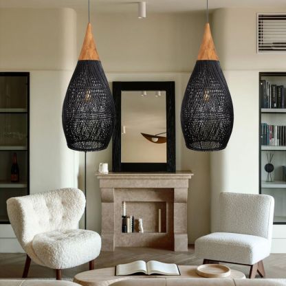 Wabi-sabi Style Bright Drum Lamp Pendant lampshade-labpiecesign
