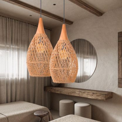 Wabi-sabi Style Bright Drum Lamp Pendant lampshade-labpiecesign