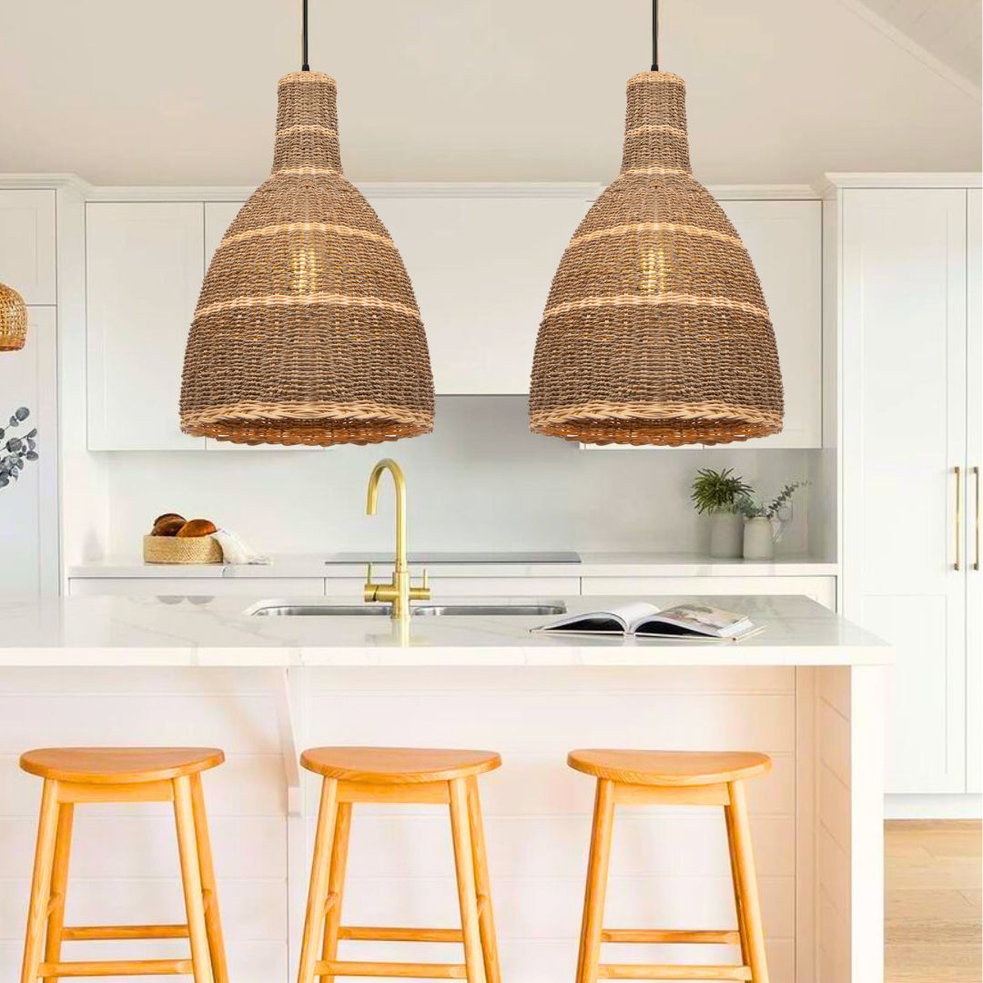 Wabi-sabi Straw Pendant Light Handmade Rattan Light-labpiecesign