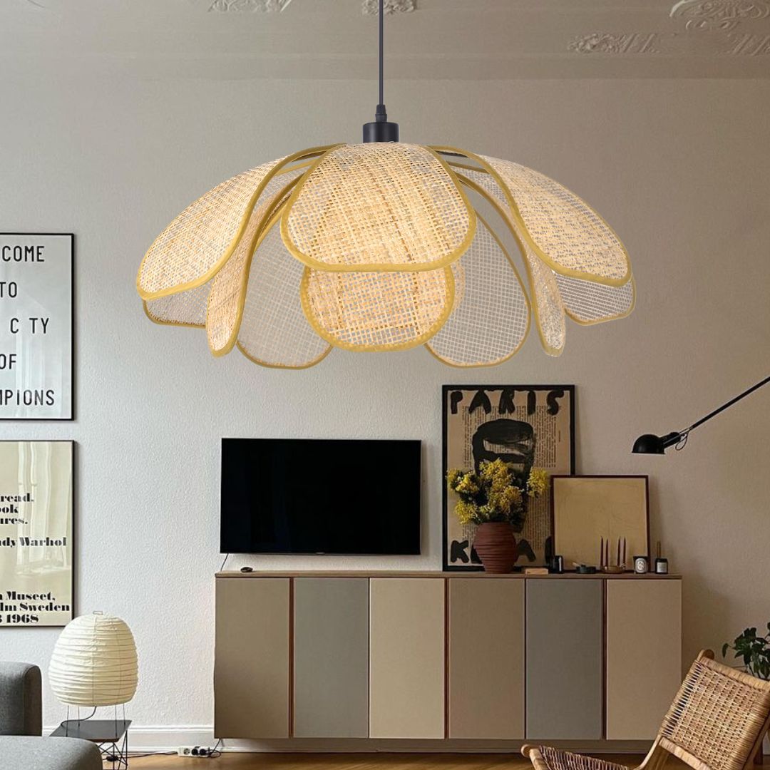 Petal rattan large chandelier-labpiecesign