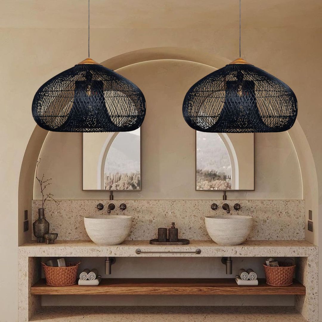 Japandi Lighting Wabi-sabi Style Bright Drum Lamp Pendant lampshade-labpiecesign