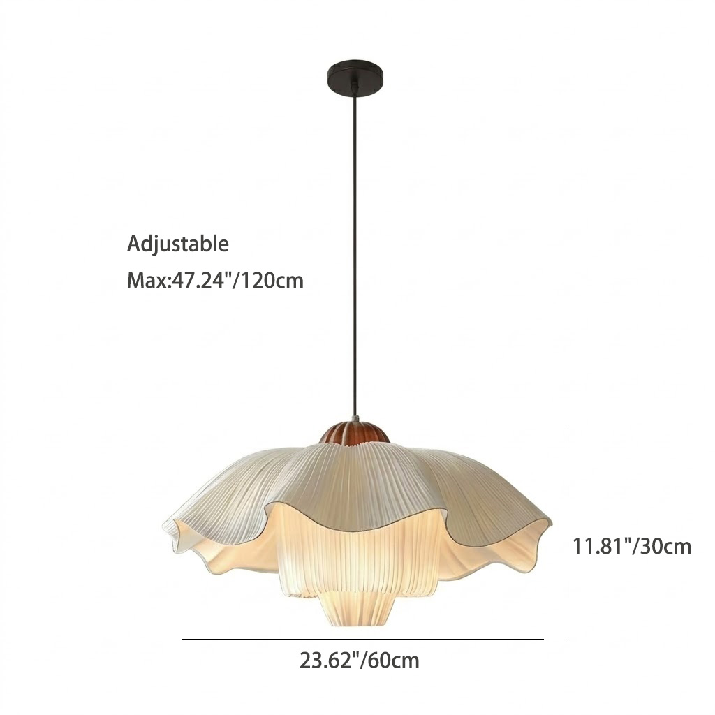 Wabi-Sabi Style Flower Fabric Pendant Light for Dining Room