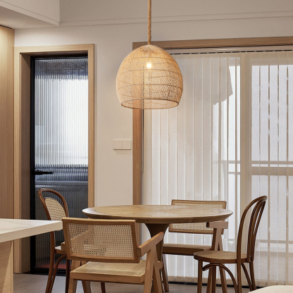 Handmade Rattan Lamp BELL Wicker Lamp Boho Style Lampshade Pendant Lamp