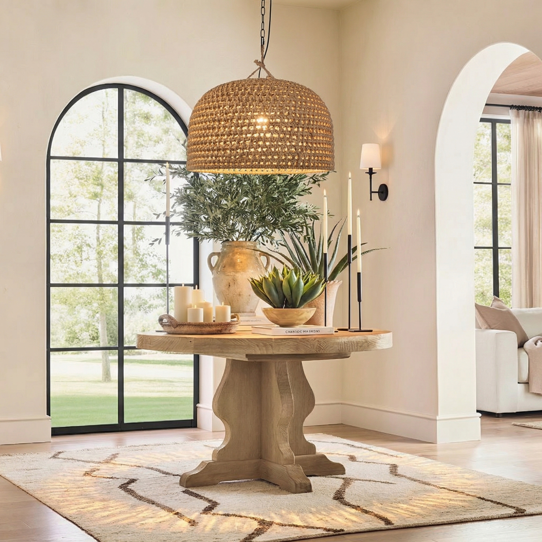 Japanese Wabi-sabi Restaurant Rope Pendant Light
