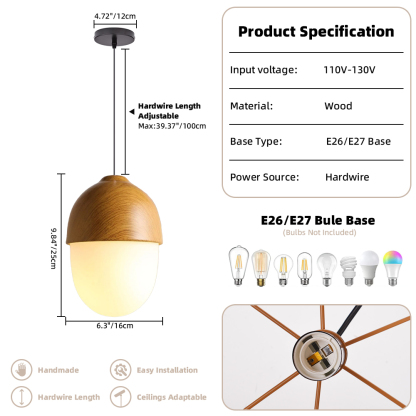 Nordic Creative Modern Home Lighting Castanea suspension lamp
