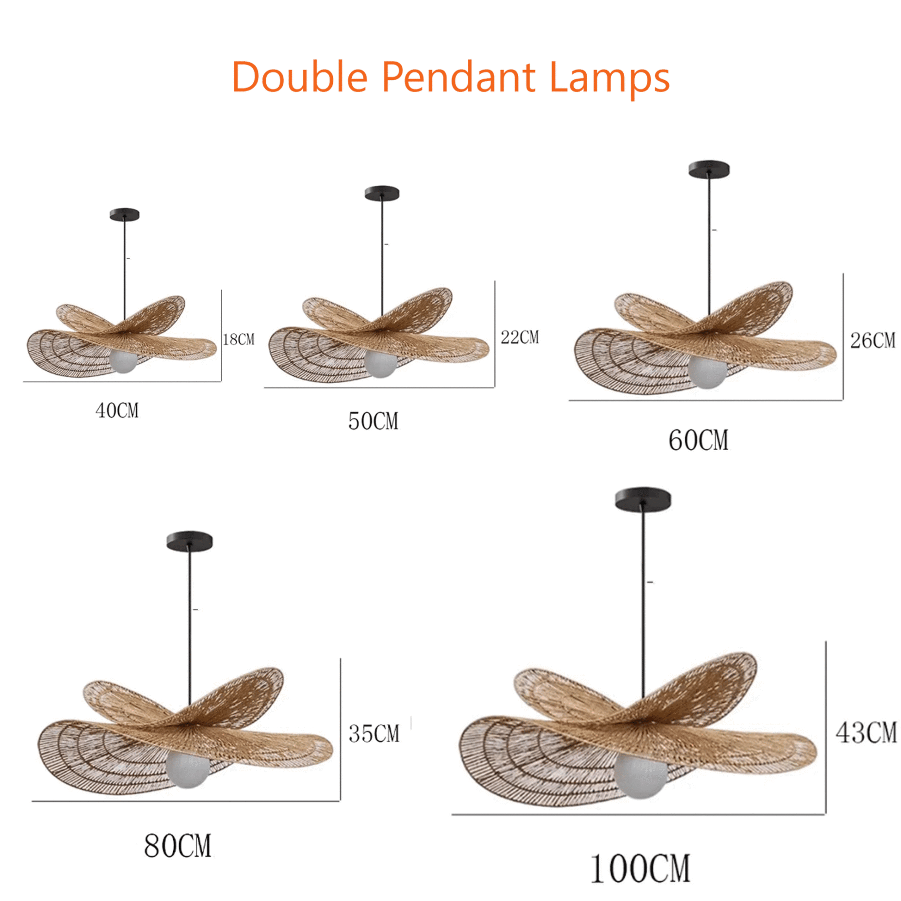 Double Tier Hemp Rope Pendant Light-labpiecesign