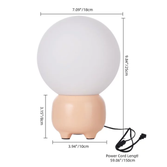 Modern Sculptural Globe Table Lamp with Frosted Glass & Arch Base