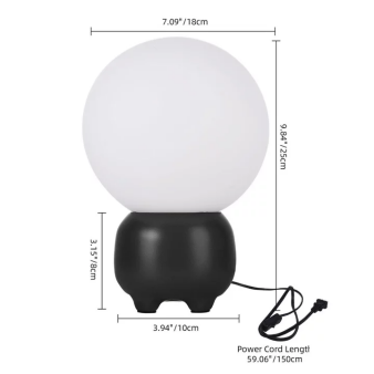 Modern Sculptural Globe Table Lamp with Frosted Glass & Arch Base