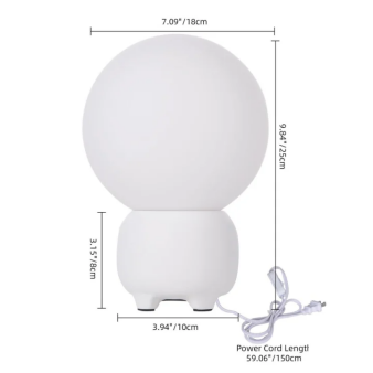 Modern Sculptural Globe Table Lamp with Frosted Glass & Arch Base