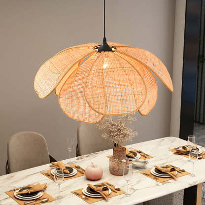Rattan Petal Rustic Pendant Lamp Shade-labpiecesign