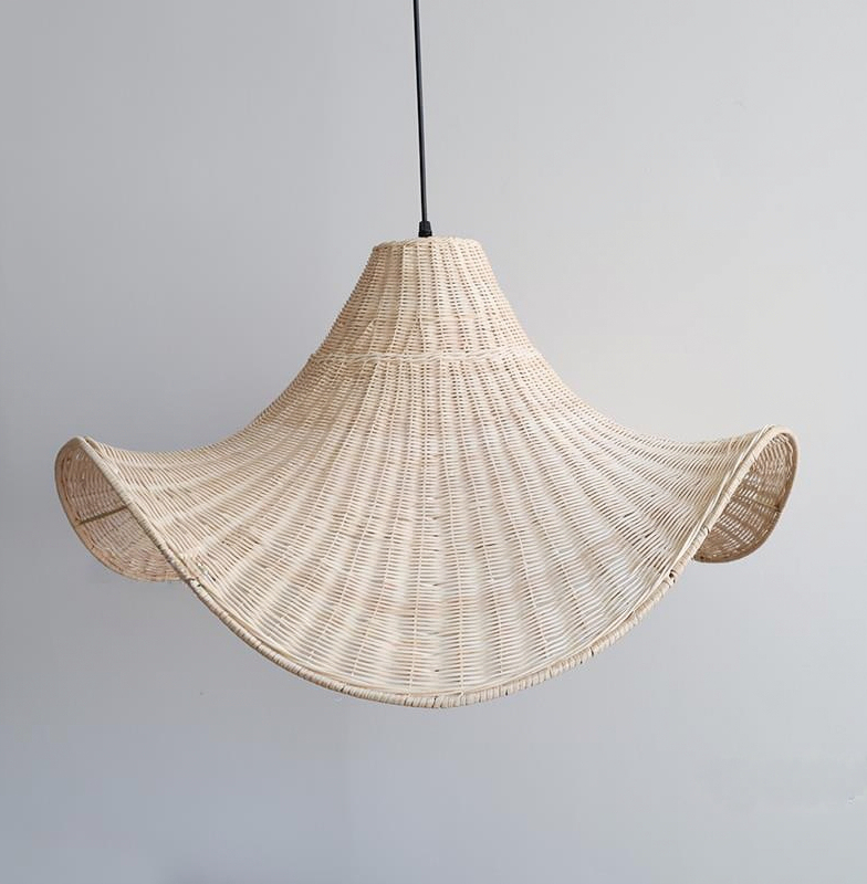 Rattan Weave Creative Art Living Room Light Hat Pendant Light
