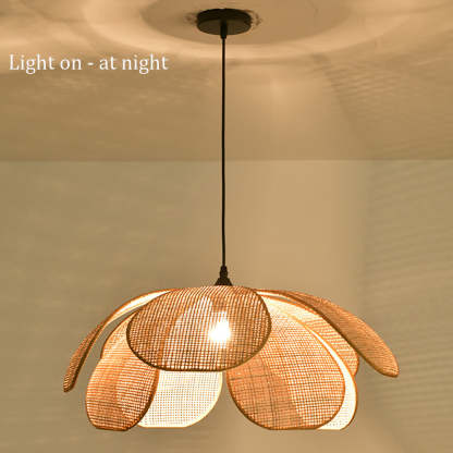 Rattan Petal Rustic Pendant Lamp Shade-labpiecesign
