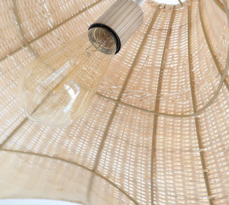 Rattan Weave Creative Art Living Room Light Hat Pendant Light