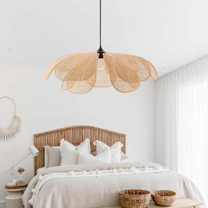 Rattan Petal Rustic Pendant Lamp Shade-labpiecesign