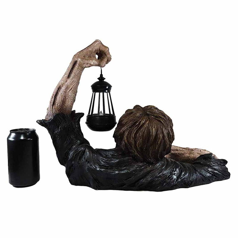 Spooky Crawling Zombie Lantern Statue for Halloween Yard & Garden Decor
