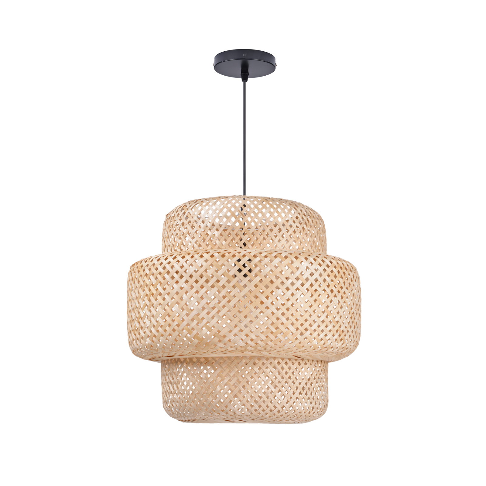 Tiered bamboo pendant light shade vintage diy lighting shade store-labpiecesign