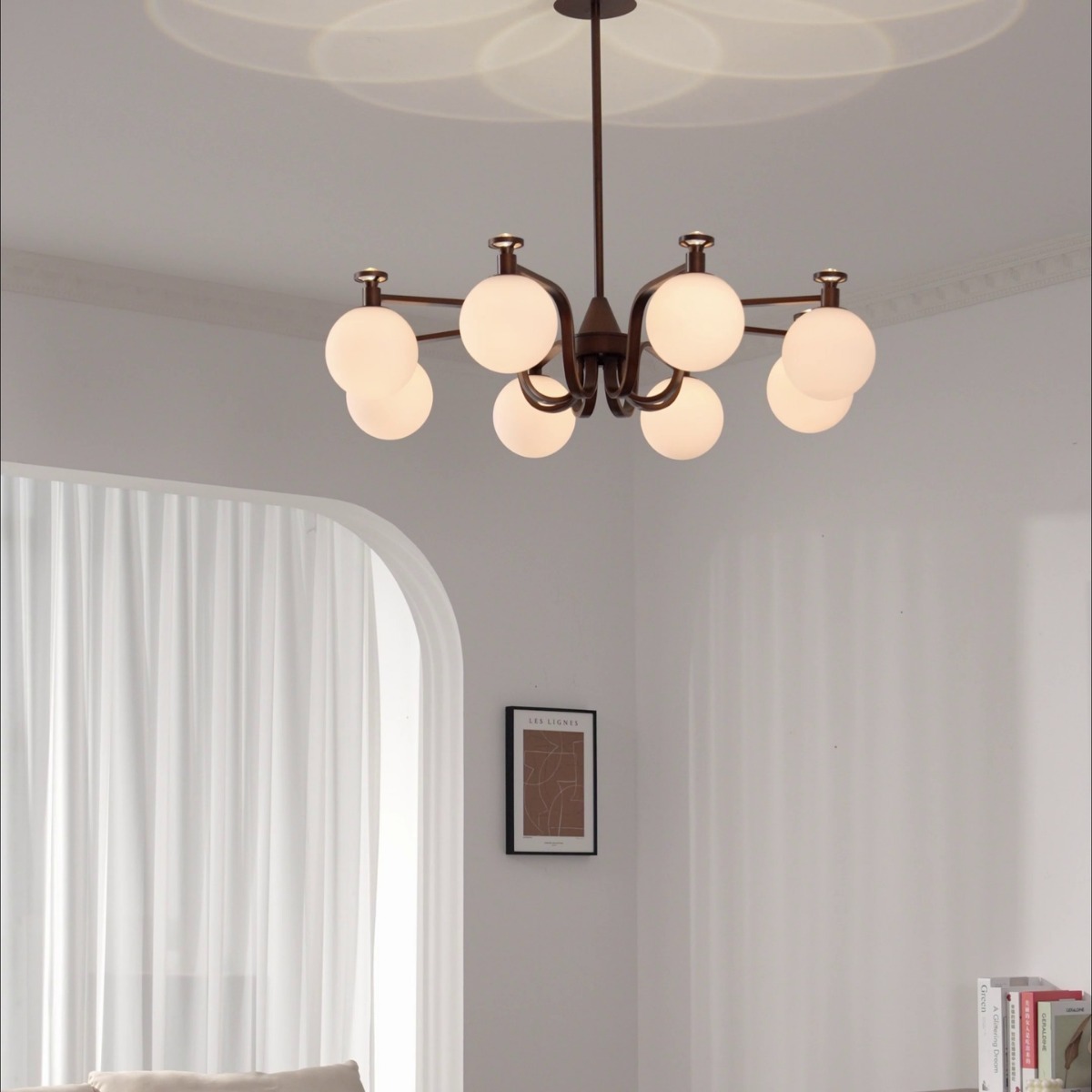 French Retro Glass Magic Bean Chandelier